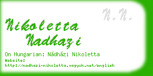 nikoletta nadhazi business card