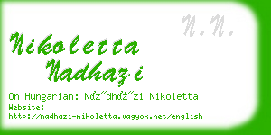 nikoletta nadhazi business card